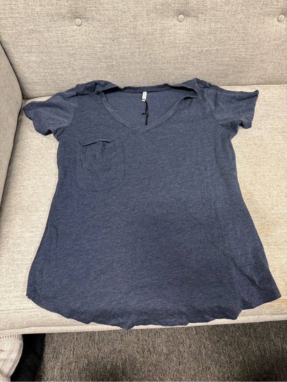 Z Supply Navy V-Neck Short Sleeve Pocket Tee